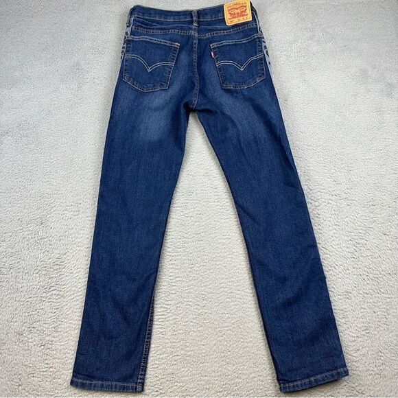 Levis 502 Jeans Womens 16 Regular Blue Tapered Leg Stipe Logo Denim Prep 28x29* - Picture 6 of 16